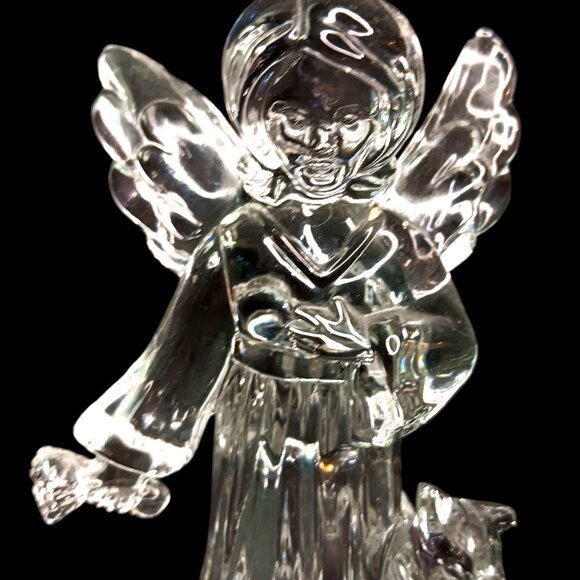 Mikasa Lead Crystal Angel Figurine “Angelic Harmony” Germany 7" - Picture 12 of 13